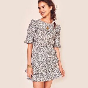 LoveShackFancy Floreen Dress Mini Ruffe Floral Cotton Spring Size XS